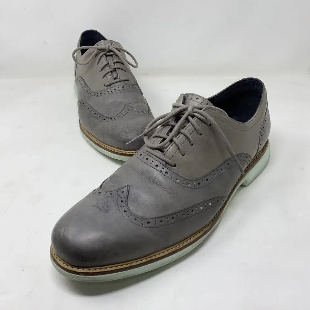 Cole Haan Great Jones Wing Tip Men US 13M Gray Oxford Shoes C11525